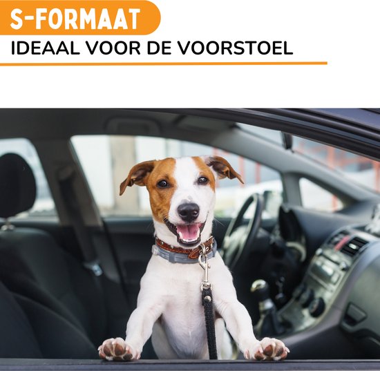 By Cee Cee Autostoel Hond Deluxe – Maat S – Veiligheidslijn - Foam Flakes Vulling - Afritsbare Hoes – Beige Polyester