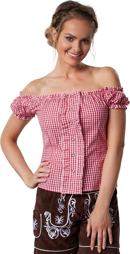 Dressforfun Kostuumblouse Hilde L - verkleedkleding kostuum halloween verkleden feestkleding carnavalskleding carnaval feestkledij partykleding - 303112