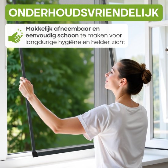 O'DADDY® Raamhor - 130x150 cm - Aanpasbaar Vliegengaas - Glasvezel - Horrengaas - Insectenhor - Veelzijdig en Gemakkelijk te Monteren - Zwart