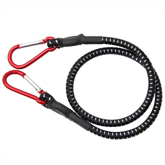 2 x Rubberen Bagagespin met karabijnhaak 100cm x 10 mm Ø