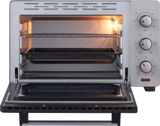 Tomado TEO3000S - Vrijstaande oven - 30 Liter - 1600 Watt - Hetelucht - 3 insteekniveau's - Zilver