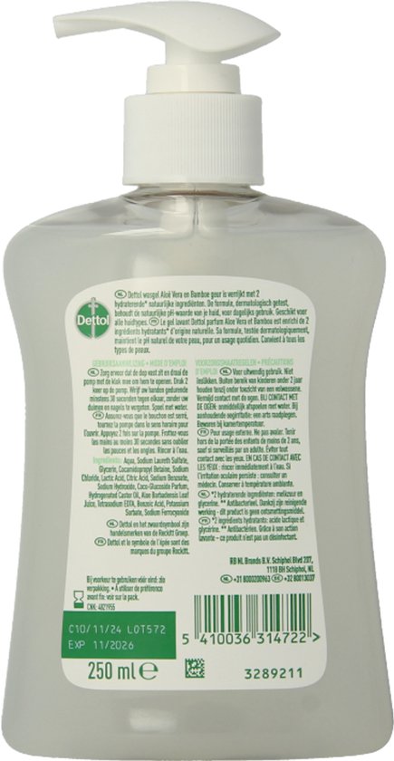 Dettol Handzeep - Antibacterieel - Verzachtend - Aloë Vera - 250 ml