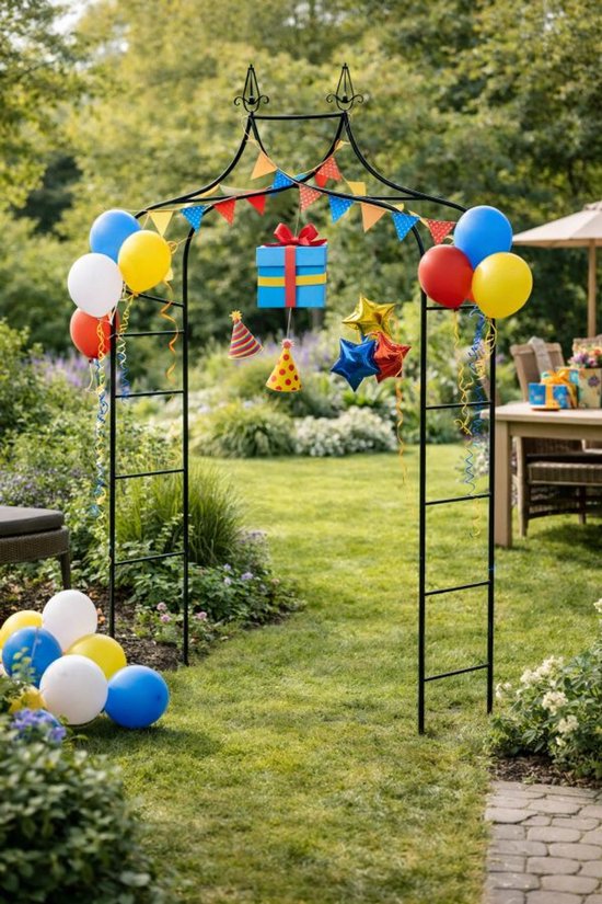 Ceruzo Rozenboog 255 cm – Metalen Tuinboog – Klimhulp – Feestboog - Donkergroen