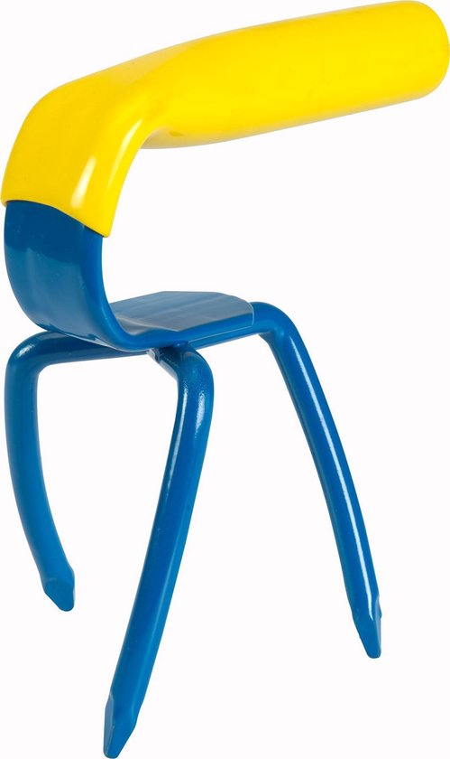 Tuinklauw Mini MC220-1 - Woelvork - Aarde Losmaken, Onkruid Wieden, Grond Beluchten, Kultiveren - Blauw/Geel