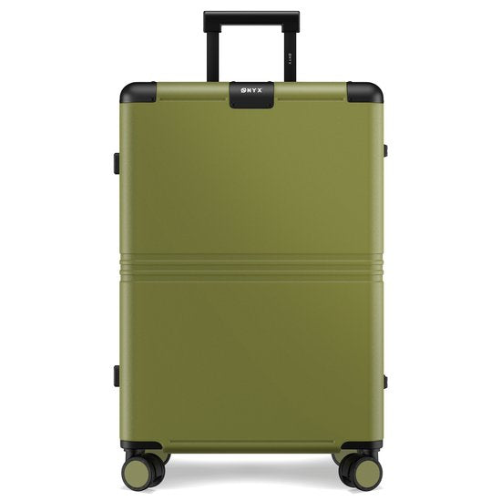 ONYX Hybrid Pro Check-in Koffer Medium 70 Liter - Gerecycled Polycarbonaat en Ritsloos Design - Reiskoffer met TSA slot en Spinner wielen - Olive Green