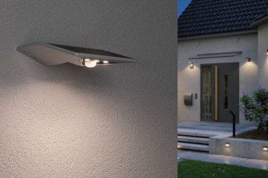 Solar LED-huisnummerverlichting Yoko Schemergestuurde bewegingsmelder (IR) IP44 3000K 42lm Wit