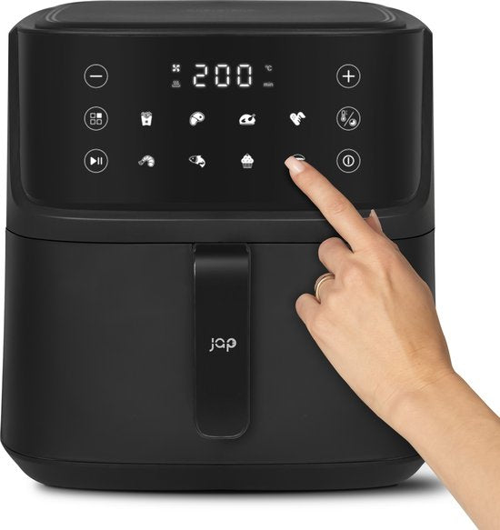 JAP Appliances Ascension - Airfryer XL - Heteluchtfriteuse XXL - 2000W - 7,6L Inhoud - 60ºC tot 200ºC - Zwart