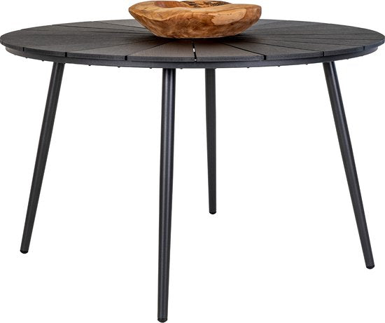 House Nordic Tuintafel Atlanta Kunststof Zwart Ø120cm