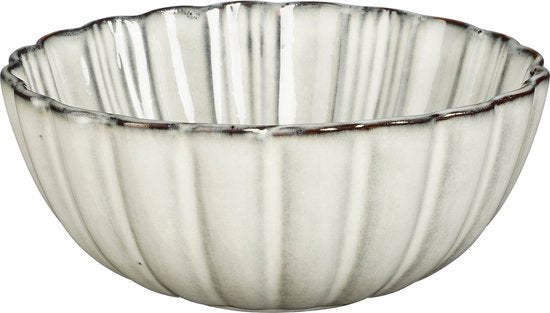 Mica Decorations Corfu Schaal – Keramiek – Grijs – H9 x Ø17 cm – 800 ml