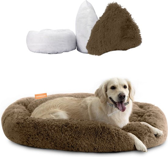 Happysnoots Donut Hondenmand 100cm - Bruin Hondenbed - Dog Bed - Wasbaar Hondenkussen
