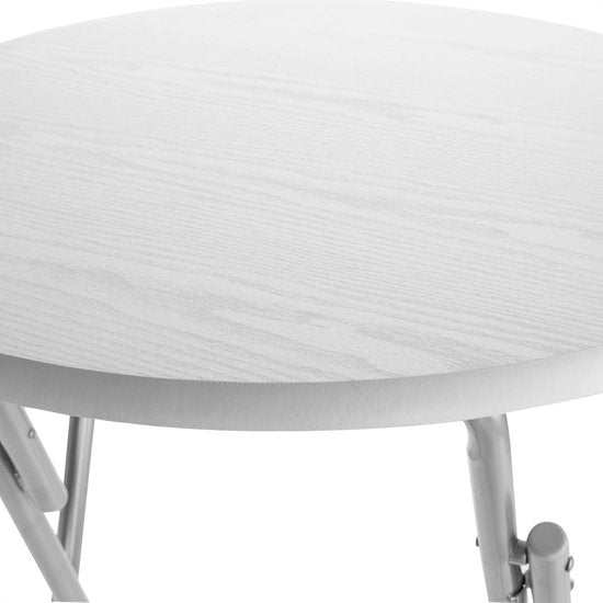 CASARIA Statafel Set van 2 - Inklapbaar houtlook 110cm Ø60cm - Wit