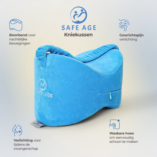 Safelife kniekussen orthopedisch - beenkussen zijslaper - zijslaapkussen - kniekussen voor in bed zijslapers - knie kussen - zijslaap kussen volwassenen