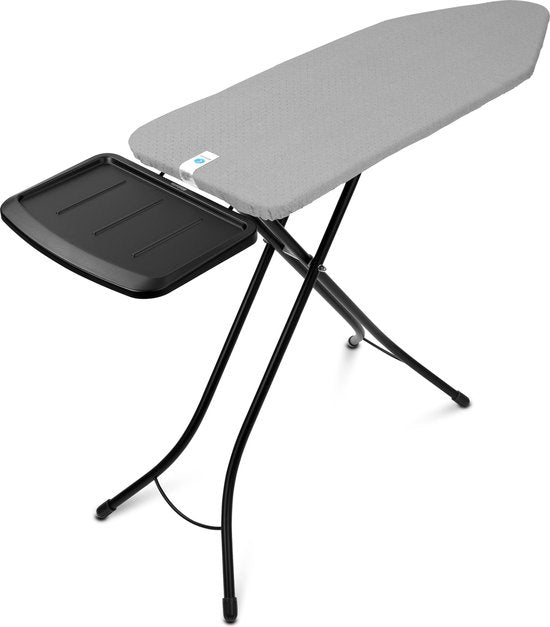 Brabantia Strijkplank C – XL 124 x 45 cm – Metallised – Met Stoomunithouder – Verstelbaar & Stabiel - Grijs