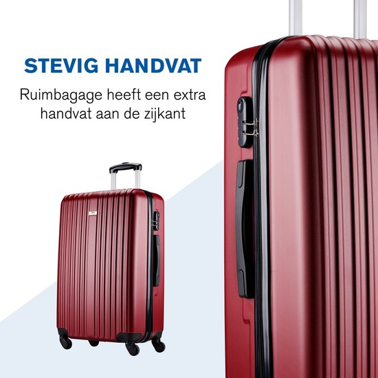 Slazenger Kofferset 2 Delig - Handbagage Trolley 26L en Ruimbagage Koffer 71L - Bordeauxrood