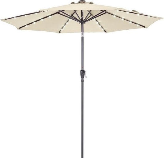 Kingsleeve Parasol - LED-verlichting 300 cm Solar - Beige