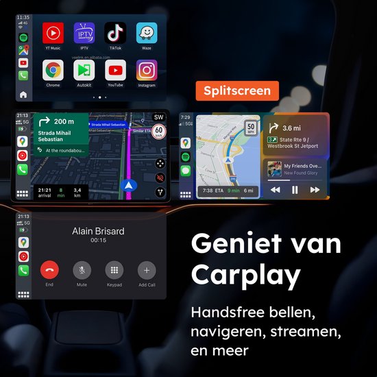 Draadloze CarPlay & android dongle - PRO mini - Apple - Android - Auto - Bluetooth - Draadloos - Wireless - Receiver - AirPlay - Compact - incl USB-C - Skoov