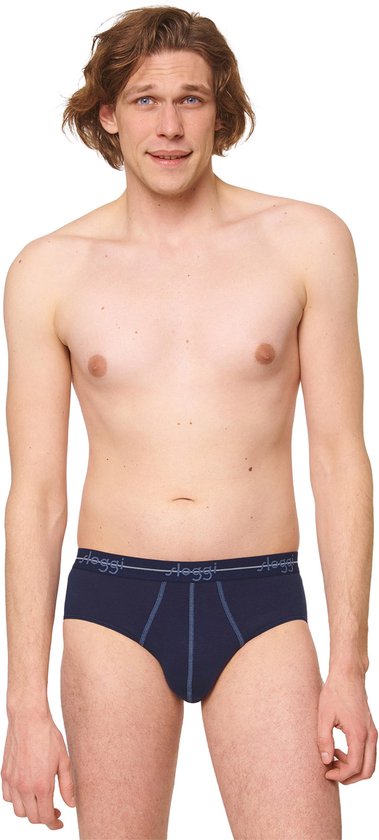 sloggi Start Midi 2-Pack Slip - Heren - Katoen/Elastaan - Regular Waist - Elastische Band - Blauw/Multi - Maat XL