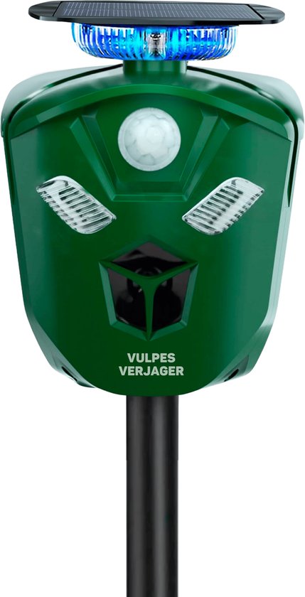 Vulpes Goods® Verjager - Ultrasone Kattenverjager op zonne-energie - Kattenschrik - Marterverjager - Dierenverjager - Waterdicht & 360° bescherming - Afweermiddel voor Ongedierte - PRO versie
