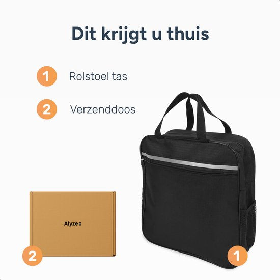 Alyze Rolstoeltas met reflectiestreep - Waterdicht -Ggrote opbergtas - Geschikt voor rolstoel, scootmobiel & rollator - zwart - Rrolstoelaccessoires