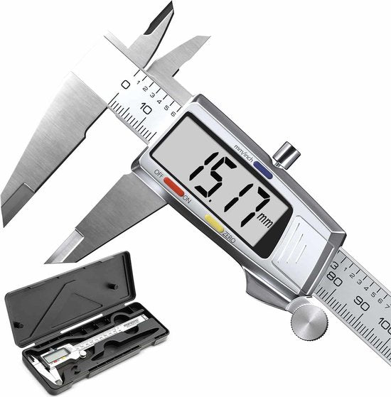 Monzana Digitale stalen schuifmaat 0 - 150mm incl. harde koffer