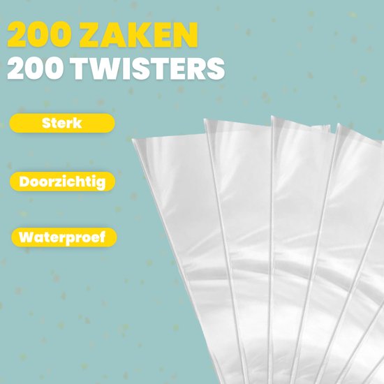 Feestio Uitdeelzakjes 25 x 15 cm - 200 Stuks - Snoepzakjes - Traktatie Zakjes Kinderfeestje - Cellofaanzakjes Transparant - Cadeauzakjes - Snoepzak