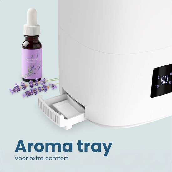 Auronic Luchtbevochtiger - 5 Liter - Geschikt voor Woonkamer, Kantoor, Slaapkamer, Babykamer en Meer - BPA-Vrij - Wit