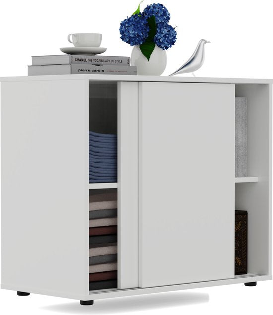 VDD - Kast onder schuine wand zolder slaapkamer - Wandkast dressoir 65 cm hoog - 40 x 80 x 65 cm - Wit
