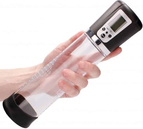 Pumped Premium Oplaadbare Automatische Penis Pomp met LCD Scherm Inclusief Siliconen Cockring - Transparant