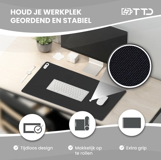 TTD® Verwarmde Muismat & Verwarmde Bureau Onderlegger - Verwarmingsmat voor Koude Handen - Bureau Verwarming - 30℃ tot 50℃ - Bureau Organizer – Bureaumat – Bureau Accessoires – Muismat XXL