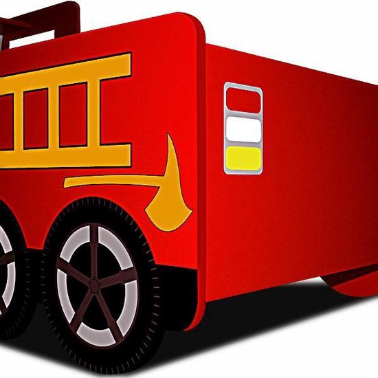Casaria Kinderbed Brandweerauto – Incl. Lattenbodem - 200 x 90 cm