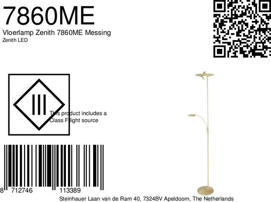 Vloerlamp Steinhauer Zenith LED - Messing