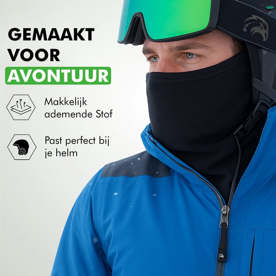 Travelhawk Nekwarmer - Heren & Dames - Geschikt Voor Wintersport, Wandelen, Fiets & Scooter/Motor - Colsjaal - Zwart