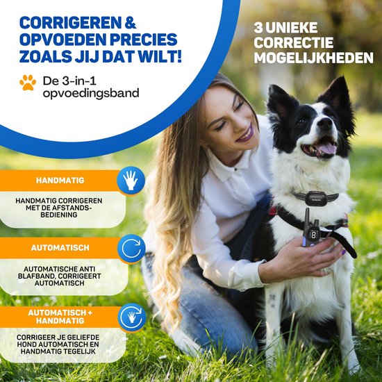 Vulpes Goods® Pets Anti Blafband Max – 3-in-1 Trainingshalsband Zonder Schok – Oplaadbaar – Vibratie & Audio