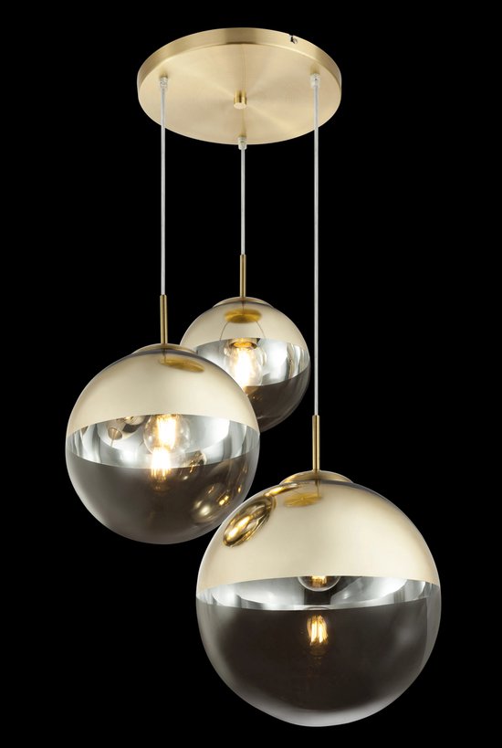 Globo - hanglamp - Varus - goud - glas - Ø 51cm - E27 - 15855-3