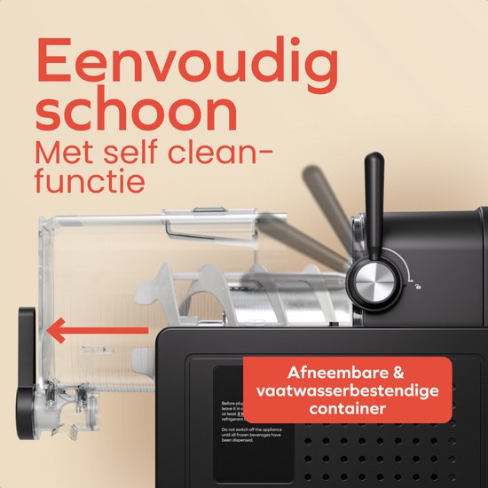 KitchenBrothers Slush Puppy Maker - 1,6L - 6 Standen - BPA-vrij - Slushi Machine - Ijsmachine - Zwart