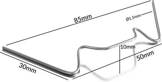 Deuba Kasklemmen RVS - 100 stuks – Afmeting 85 x 30 x 1,5 mm – Zilver