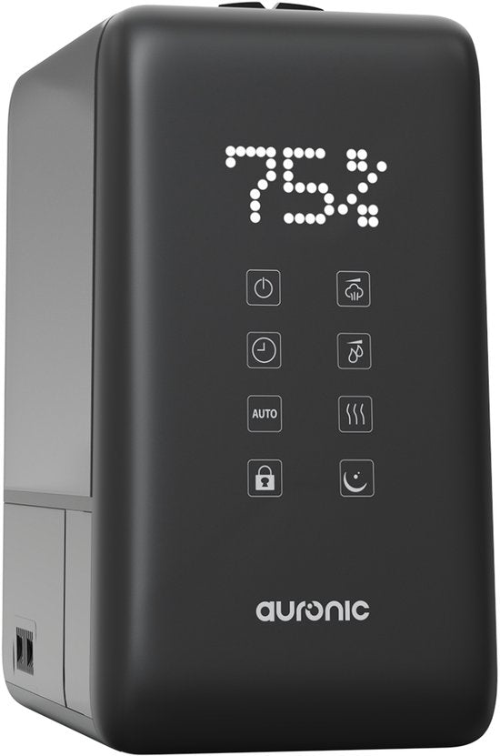 Auronic Luchtbevochtiger - 6L Tankcapaciteit Incl. Waterfilter - Babykamer & Slaapkamer - 3 Vernevelingsstanden - Zwart
