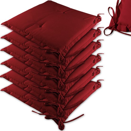 Detex Zitkussens - Set van 6 - Boston Red - 43x39x5cm