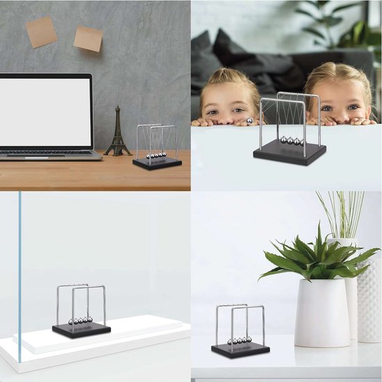Newton cradle XL - Hoogwaardige Newton Pendel - Pendulum - Ballen - Kantoor - Decoratie - Natuurkunde - Accessoires - Bureau