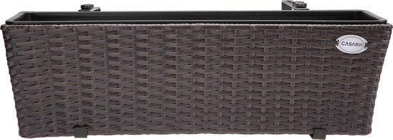 Casaria Polyrattan Bloembak – 2 Stuks Incl. Ophangbeugels – Bruin
