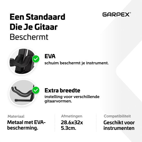 Garpex® Universele Gitaarstandaard - Draagbaar - Stabiel