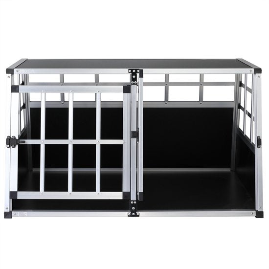 Cadoca Honden Transportbox XL – Aluminium – 89x70x51cm Afsluitbaar