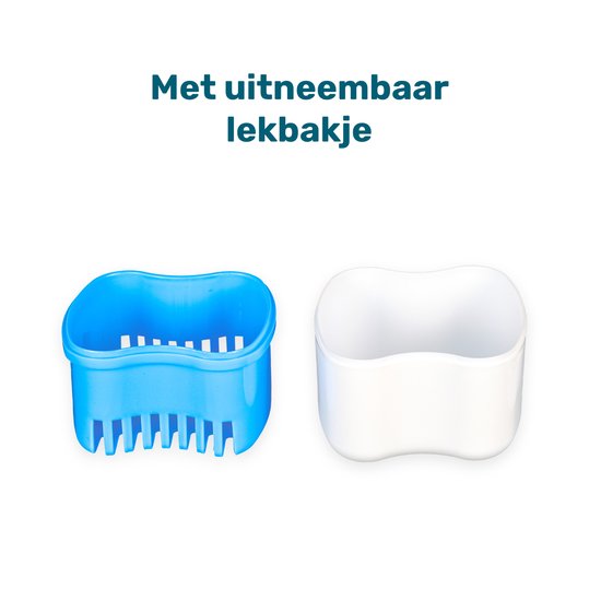 Gebitsbakje - Beugelbakje - Incl. Lekbakje - Voor - Beugel - Kunstgebit - Prothese - Beugelbakje - Beugeldoosje - Bakje