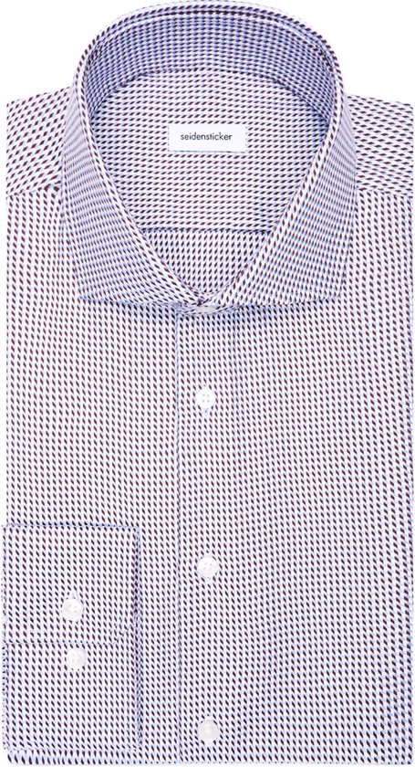 Seidensticker Spread Kent Business Hemd - Bordeaux Rood - Slim Fit - Non Iron - 01.845274-49 - Maat 43