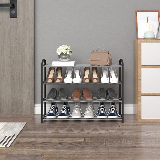 Schoenenrek - Schoenenorganizer - Schoenenstandaard - Schoenenhouder - Schoenenplank - Schoenenopslag - Schoenendisplay - Grijs - 79x19,5x62cm