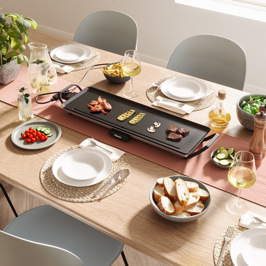 Tristar Bakplaat - BP-2668 - 1800W - Gourmet, Grillplaat L 70x23cm - 6-8 personen