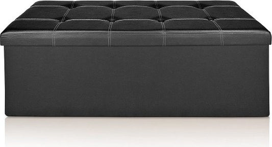 Casaria Opbergbank - 115x40x40cm 131L Kunstleer - Zwart