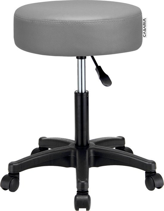 Casaria Verstelbare Draaikruk - 46/60cm Zithoogte – 1 Stuks Grijs