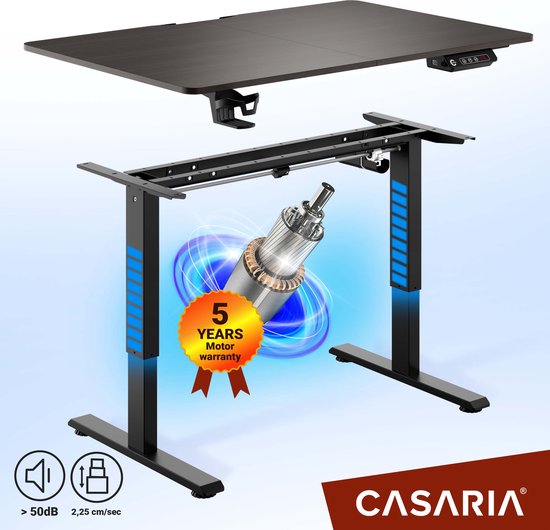 Casaria Zit Sta Bureau – Hoogte Verstelbaar Elektrisch - 110x60cm Bruin