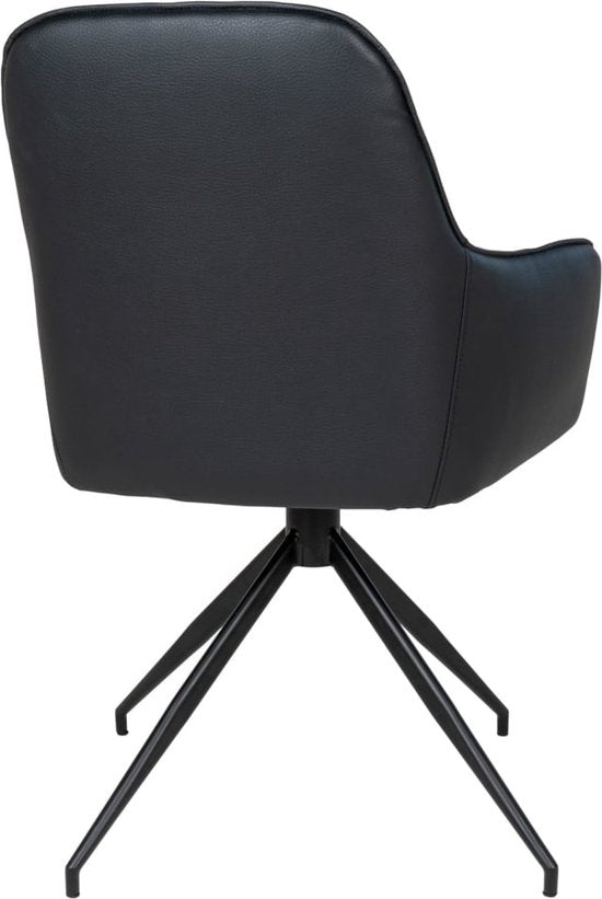 House Nordic Harbo Eetkamerstoel Vegan Leer Zwart - Set van 2